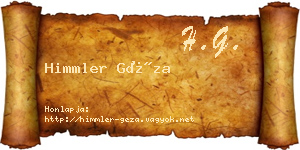 Himmler Géza névjegykártya